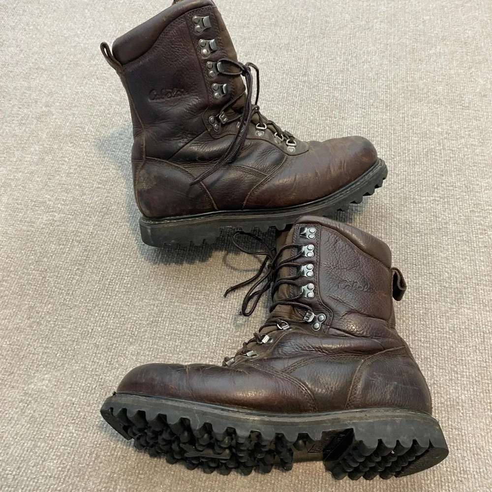 Cabela's Snow Boots Mens Size 11.5D Brown‎ Leather Gore-Tex Thinsulate Hunting